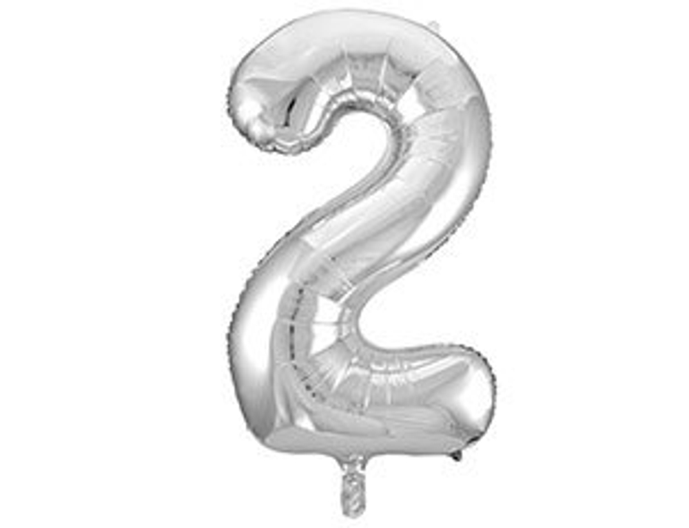 Шар фольга 26" "Цифры" 0 - 9 (66 см) серебро
