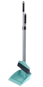 Совок со щеткой с высокой ручкой «Перфетто» бирюзовый С863БИР