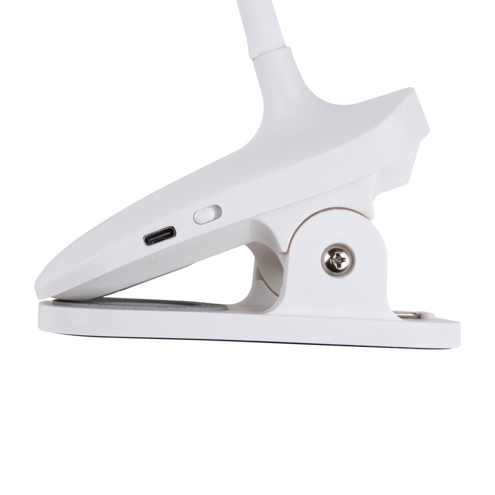 ULM-D602 10W-3000-6000K-DIM WHITE Светильник настольный светодиодный прищепка. Сенсорный выключатель. Диммер. Белый. TM Uniel