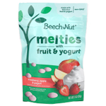 Beech-Nut, Melties с фруктами и йогуртом, для детей от 8 месяцев, клубника, яблоко и йогурт, 28 г (1 унция)