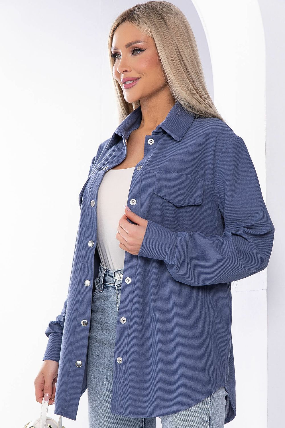 Рубашка "Дыхание весны" (джинс) Б8228 LT Collection (Акция)