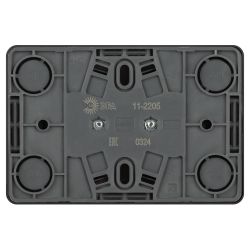 Розетка ЭРА Эксперт 11-2205-05 двойная с заземлением 2х2P+E Schuko IP20 16A-250В ОУ антрацит | Эра Эксперт