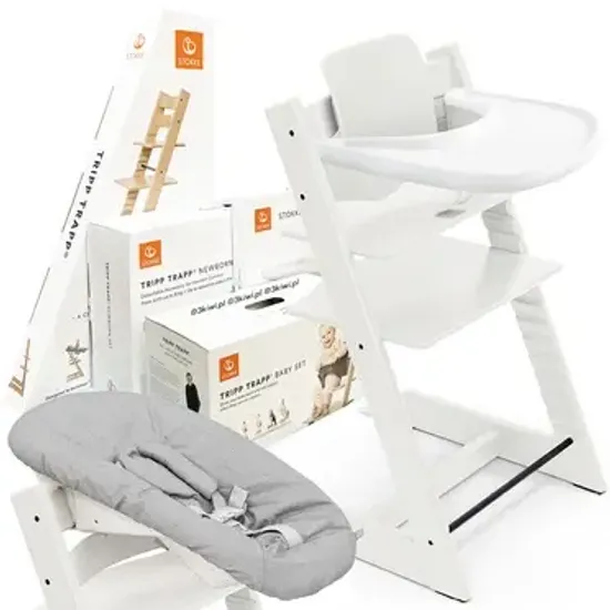 Стульчик для кормления STOKKE Tripp Trapp комплект 4 в 1 (White)