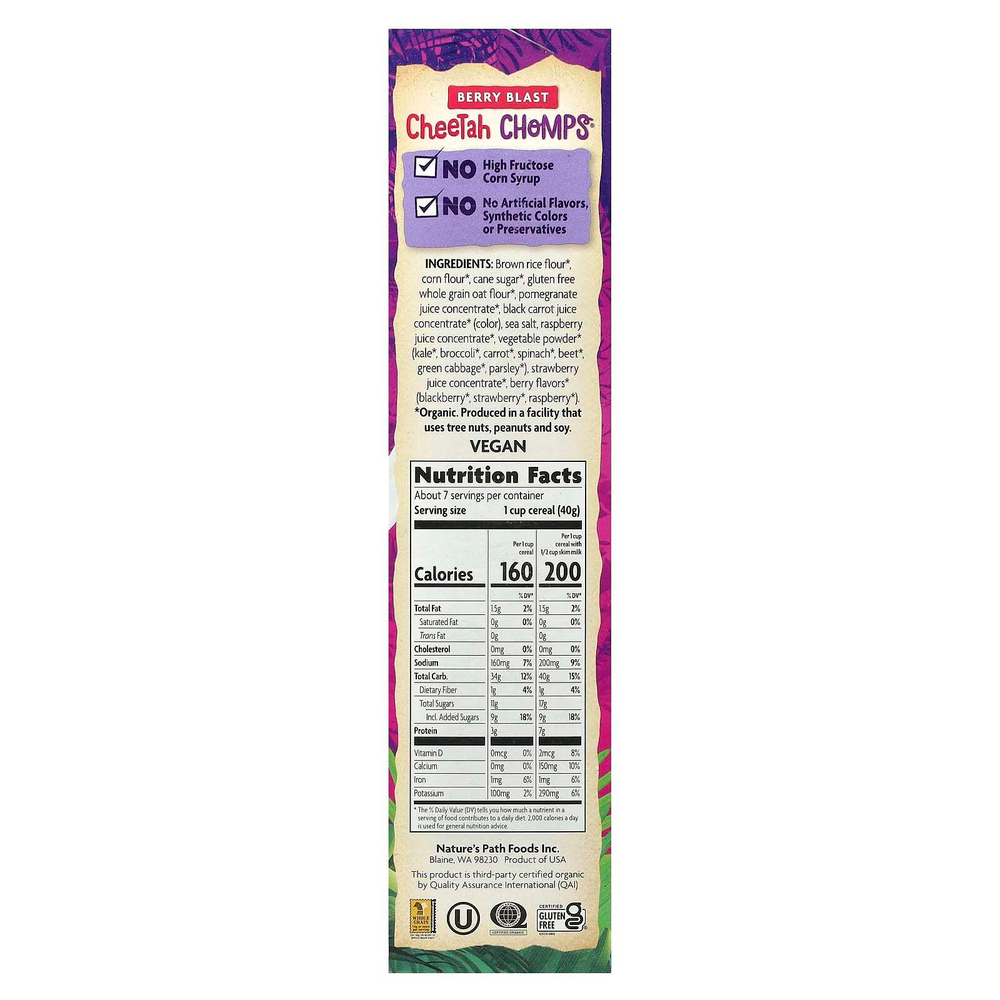 Nature's Path, EnviroKidz, органические хлопья Cheetah Chomps®, ягоды, 284 г (10 унций)