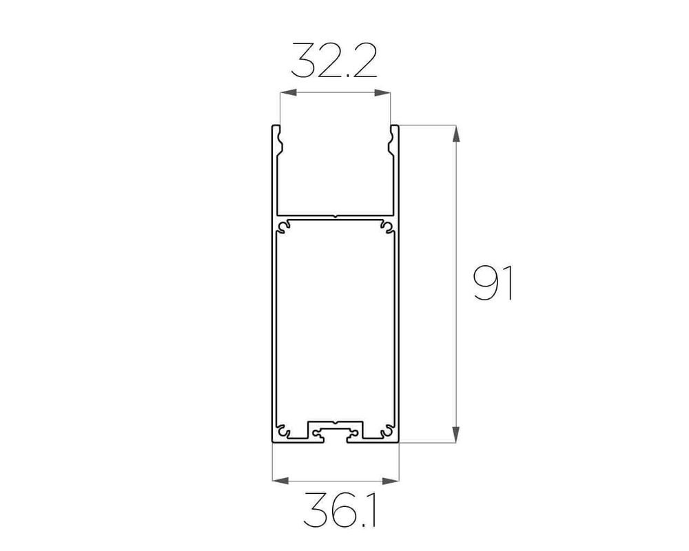Профиль накладной алюминиевый LC-LP-9035-2 Anod