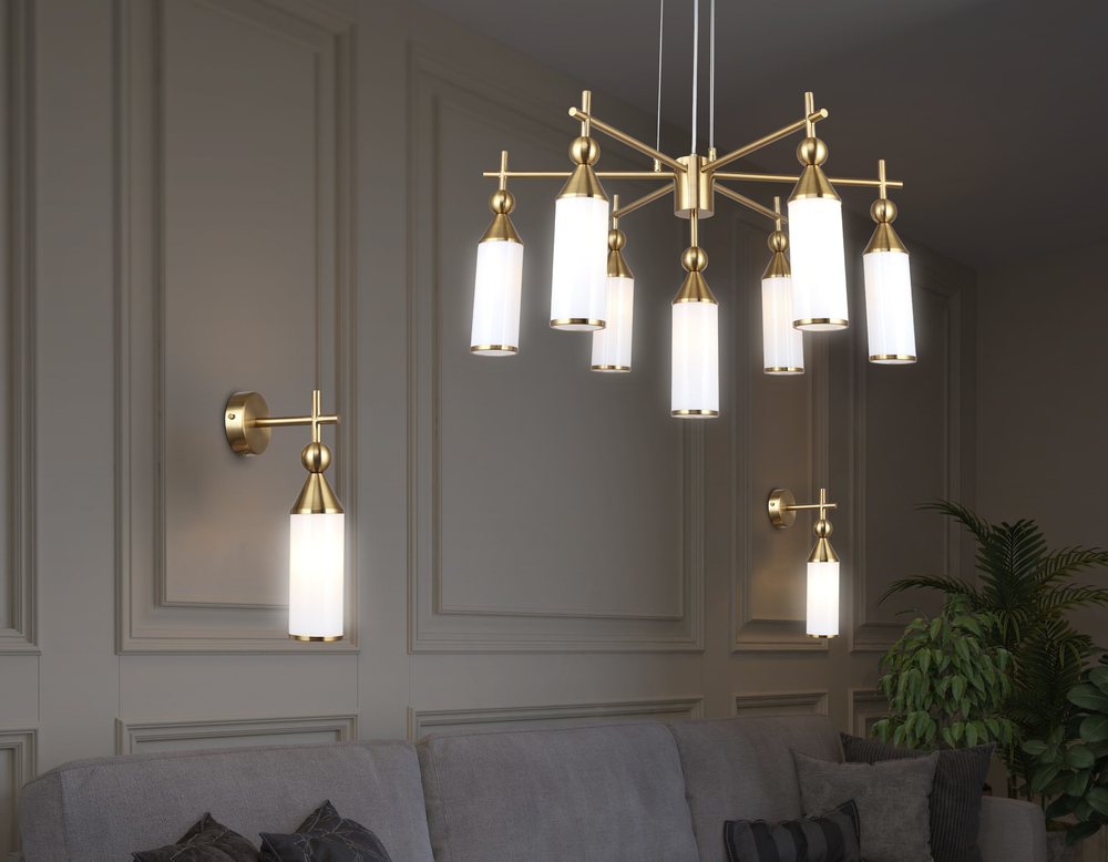 Светильник настенный LH55280 BS/FR латунь/белый матовый E14 max 40W 140*80*310