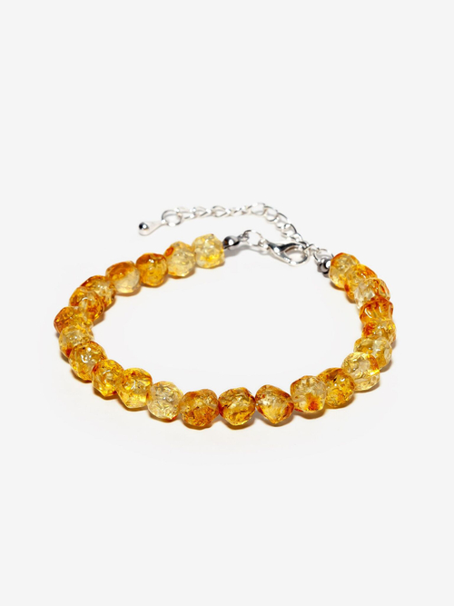 Браслет из цельного янтаря "кусанка", безразмерный, диаметр 7-9 мм. Калининградский натуральный янтарь