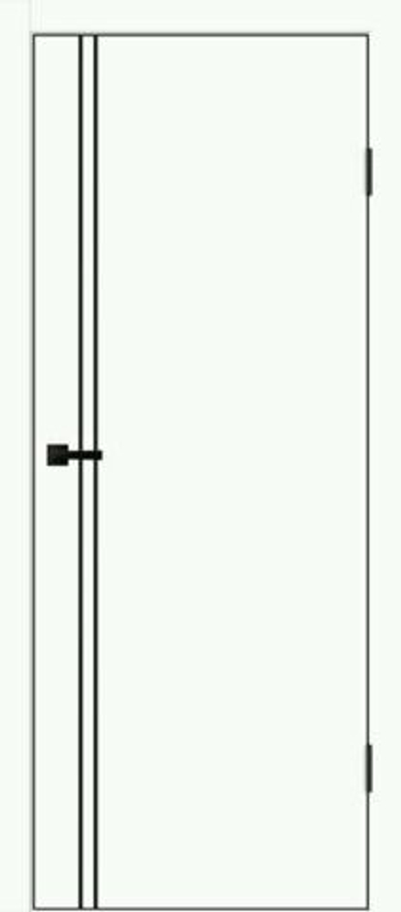 Межкомнатная дверь Velldoris Galant М2 PG (кромка ABS черная, молдинг черный) Белый опал