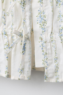 ZARA ТОП С ЦВЕТОЧНЫМ ПРИНТОМ, ЭКРЮ