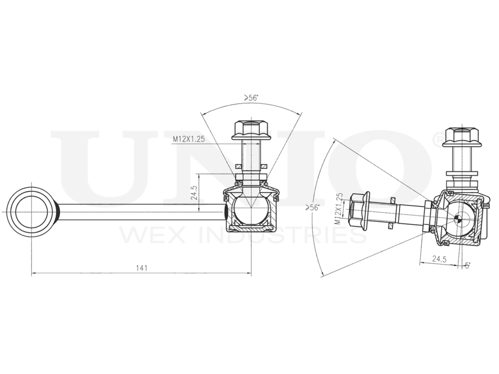 Стойка стабилизатора передняя правая UNIO SSP-50025