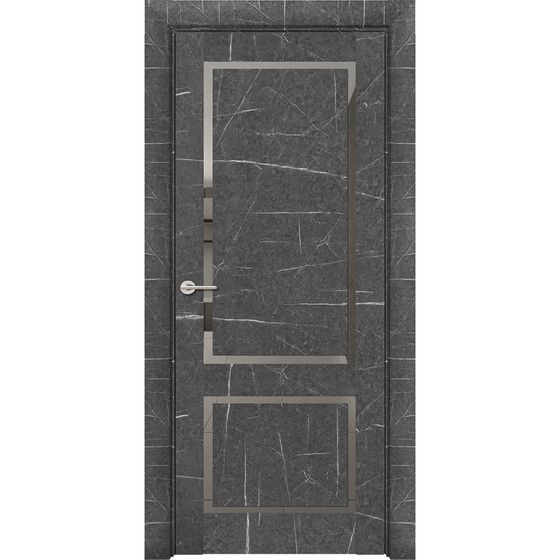 Купить Дверь экошпон Neo Loft 301 Marable Soft Touch торос графит стекло grey