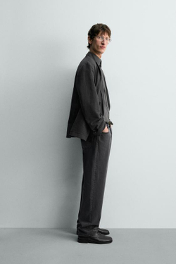 ZARA ДЖИНСЫ STRAIGHT FIT, СЕРО-СИНИЙ