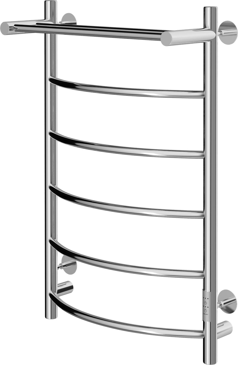Полотенцесушитель электрический EWRIKA Сафо ПР 80x55 см, подключение справа, слева, глянцевый хром, лесенка, с полкой