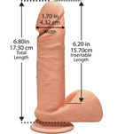 Телесный фаллоимитатор на присоске The D Perfect D 7 Vanilla - 17,78 см. (Цвет: телесный)