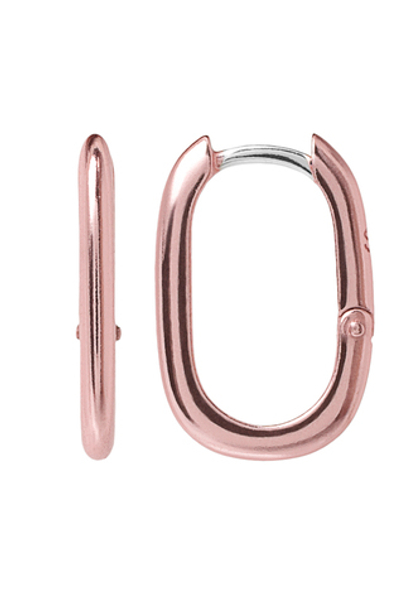 Серьги "База" из серебра 2 см Розовые