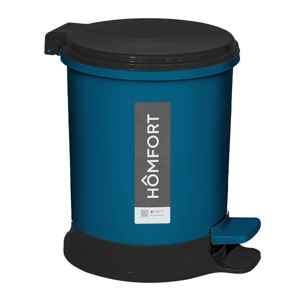 Ведро для мусора с педалью 7л цвет бирюзовый, устойчивое
