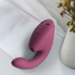 Розовый вибратор 19,5см с вакуумным стимулятором Womanizer Next Duo Dusky Pink WZ142SG3