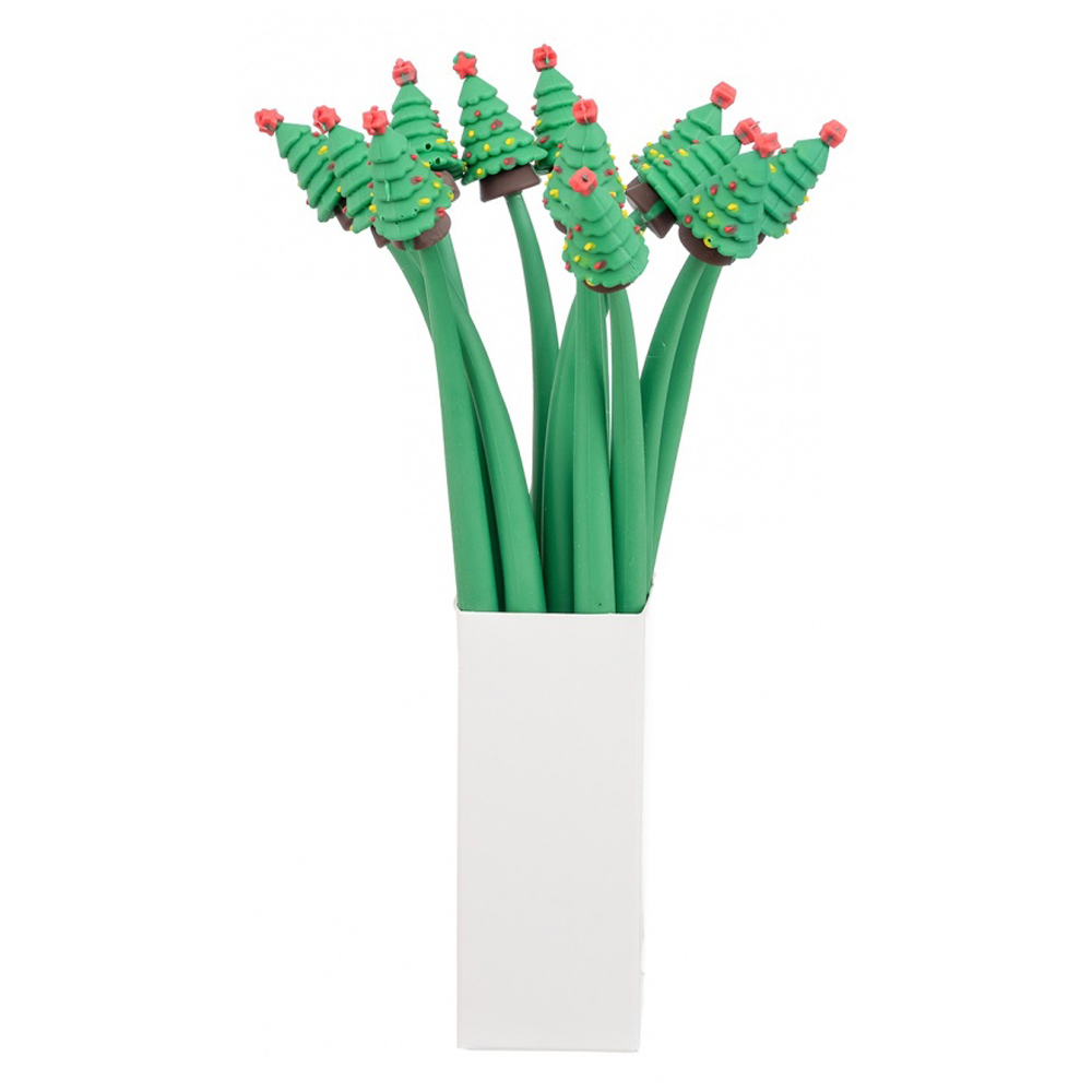 Ручка шариковая, Basir, синие чернила, серия "Новогодние", гибкий корпус с фигуркой, 48 шт