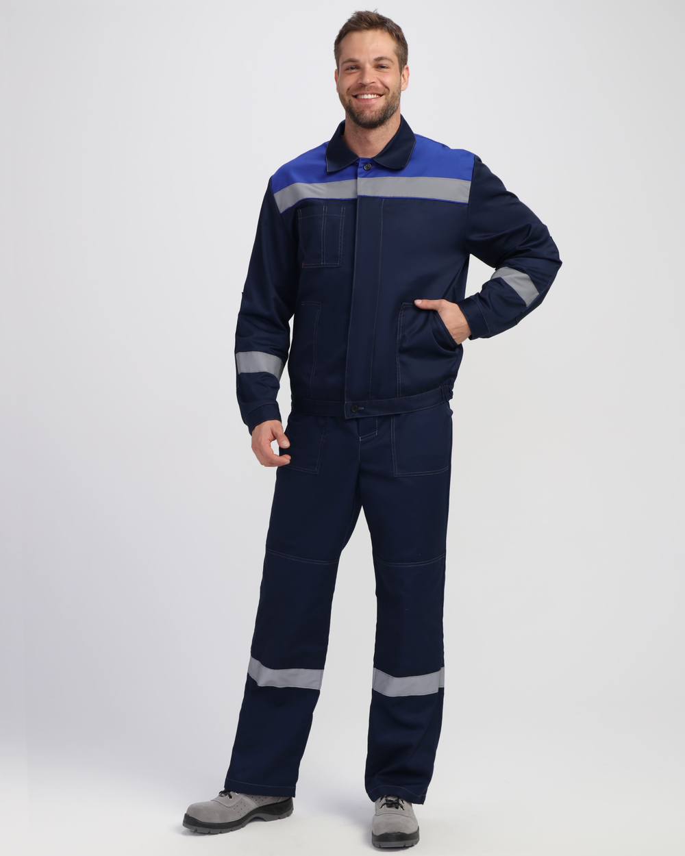 Костюм Лигор-2 Премиум СОП К. (тк.Смесовая,240) п/к, т.синий/васильковый