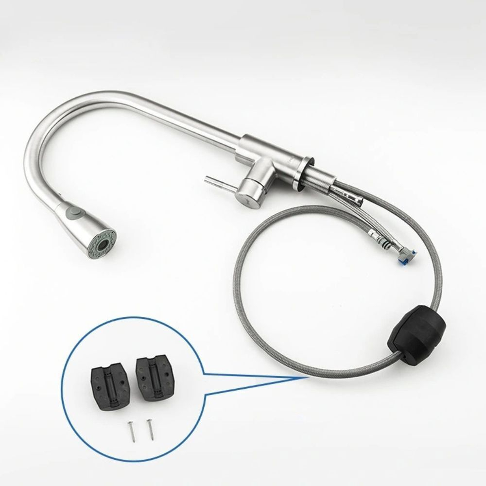 Смеситель для кухни, Frap, выдвиж излив, с картриджем, нерж, F60899-1