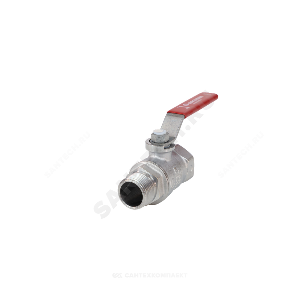 Кран шаровой латунь хром R254DL Ду 20 Ру42 ВР/НР рычаг красный Giacomini R254LX004