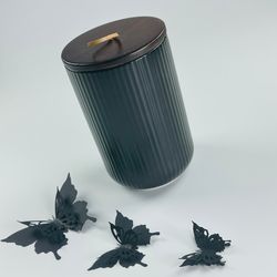 Lenardi 235-024 Банка с крышкой 15см(800мл) BLACKWOOD в под.уп.(х24)Фарфор