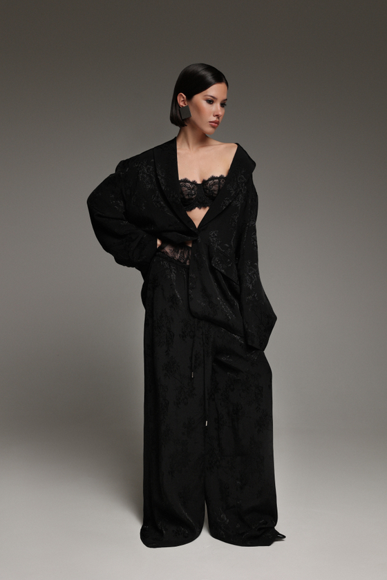 Брюки из жаккарда