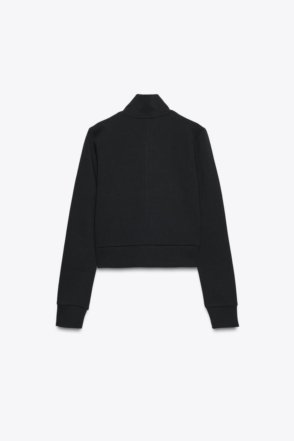 ZARA ТОЛСТОВКА НА МОЛНИИ С ТЕКСТОМ, ЧЕРНЫЙ