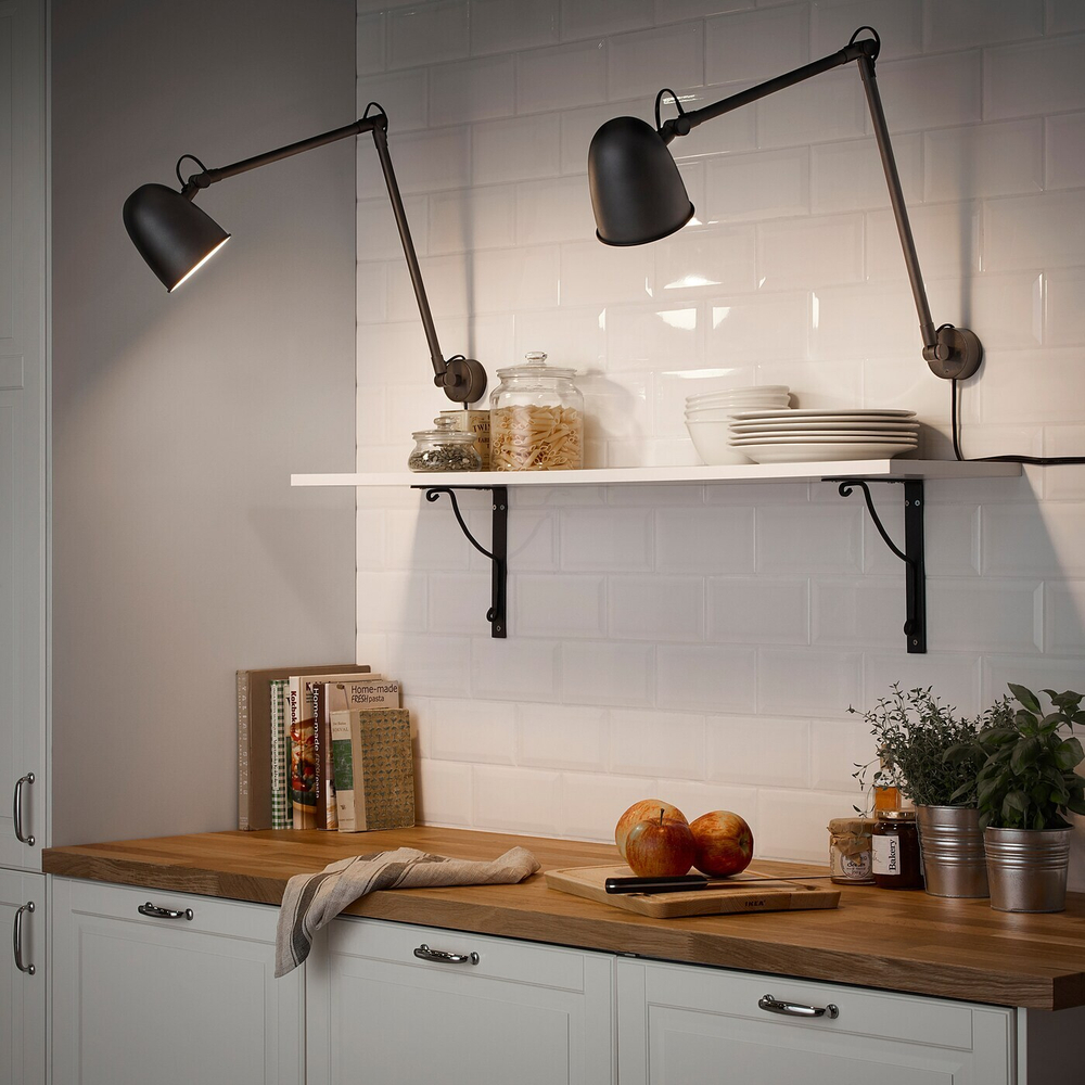 IKEA SKURUP  (ИКЕА СКУРУП)  -  Настольная/настенная лампа, черная