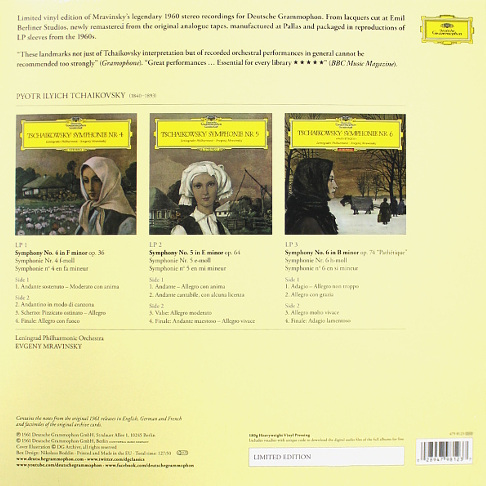 Leningrad Philharmonic Orchestra, Evgeny Mravinsky / Tchaikovsky: Symphony No.4, 5 & 6 (3LP)