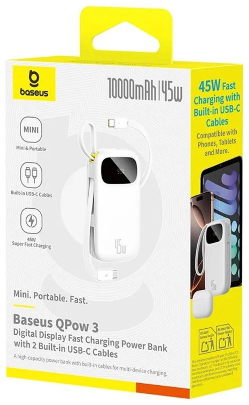 Внешний аккумулятор Baseus EnerFill FC31 Qpow 3 PPQD3-1040 (P10082102213-00) 10000 мАч 45 Вт белый