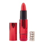 Красный вибратор в виде помады - 9 см.