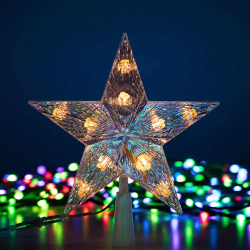 Светодиодная новогодняя гирлянда ЭРА ERASG -03 дождь умная со звездой на елку