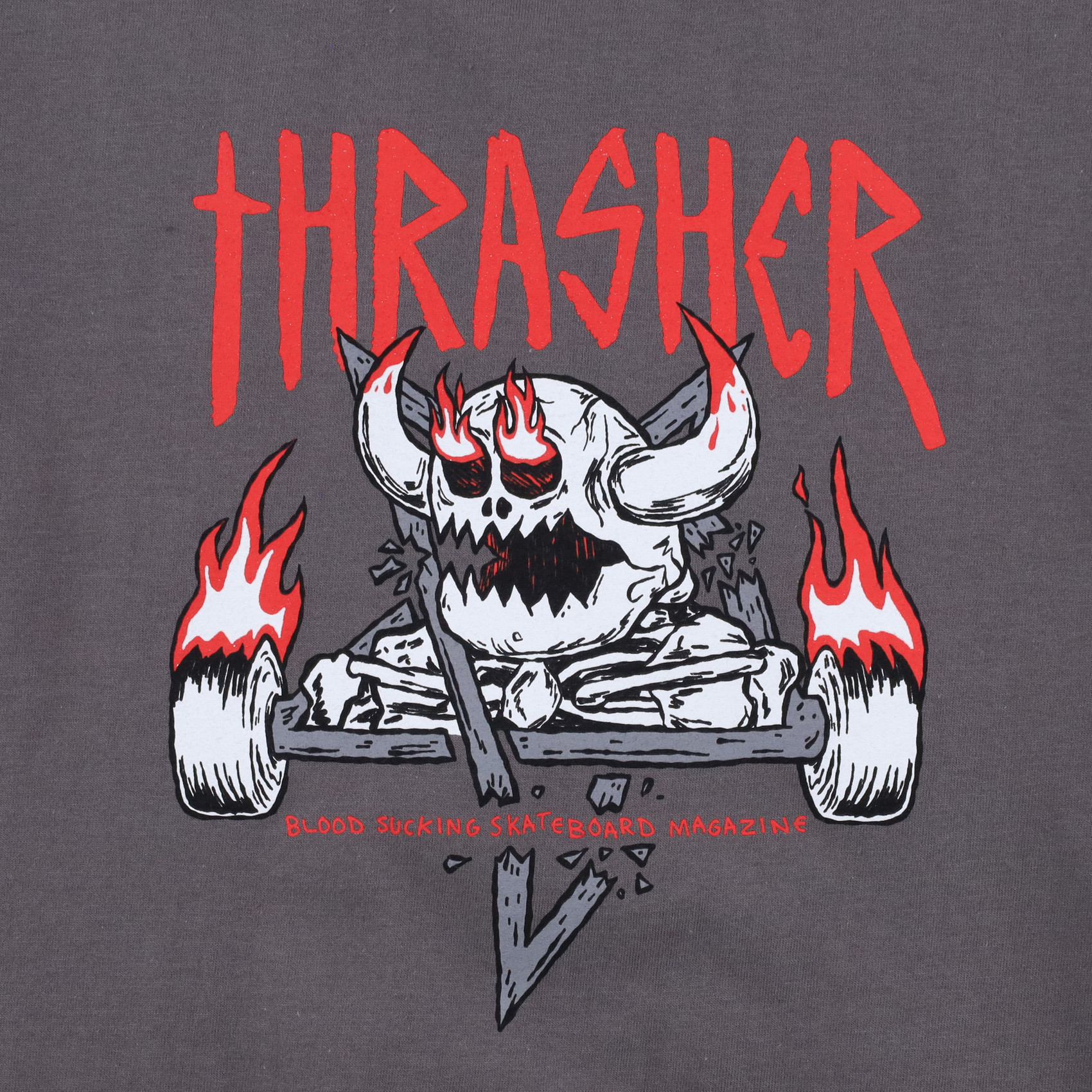 Футболка Thrasher x Toy Machine Monster-Gram T-Shirt (charcoal) артикул:vLSeKNG4gxTGGtIv1jPSN3 - купить в магазине Дайс