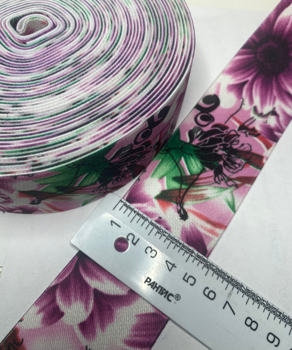 Резинка широкая 5 см цветная эластичная декоративная лента для поясов, одежды и рукоделия 1 м