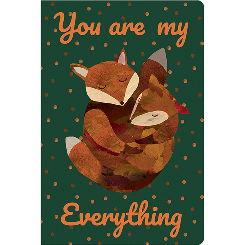 Блокнот "Sweety.Лисички" А6 96 листов, твердая ламинированная обложка соффтач, ляссе