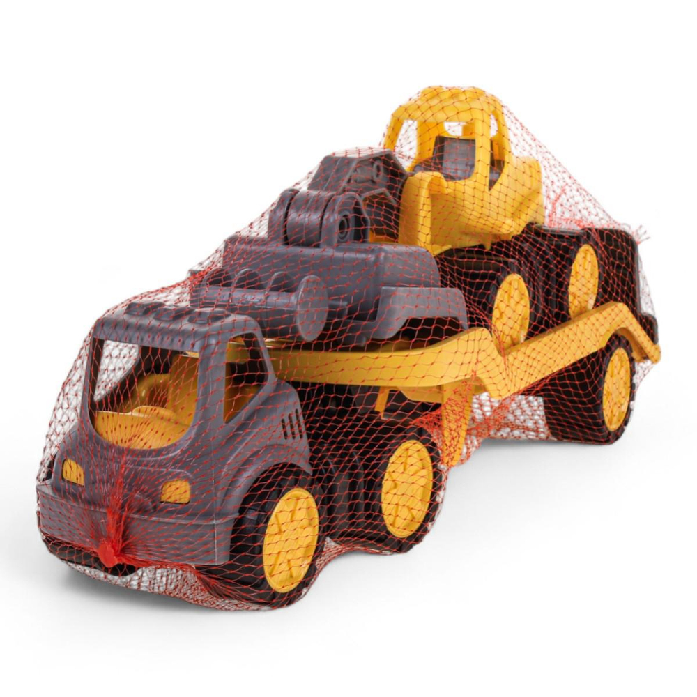 Пластмассовая игрушечная машина Toy Bibib "Эвакуатор с трактором", упакет полиэт.сетка