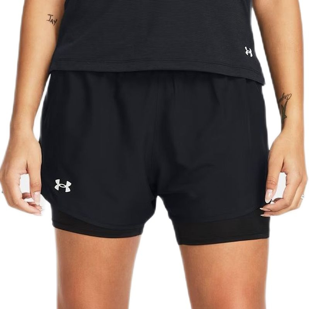 Женские Шорты теннисные Under Armour Fly By 2-in-1 - black