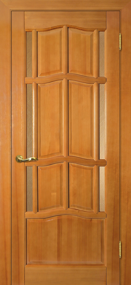 Дверь Ампир ДБО / Цвет Тонированная сосна / Бронза рифленное / Дверная Биржа