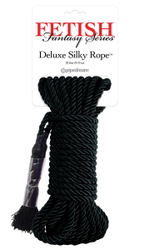 Верёвка для бондажа Pipedream Deluxe Silky Rope, 9,75 м, чёрная
