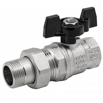 Кран шаровой Elsen Strong T 1/2" НР/ВР с накидной гайкой, полнопроходной, ручка-бабочка (EV12.3201)