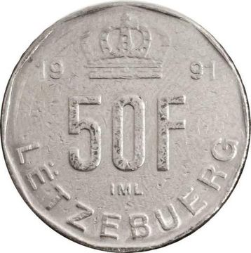 50 франков 1991 Люксембург