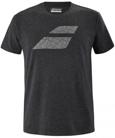 Футболка мужская теннисная Babolat Exercise Big Flag Tee Men - black heather