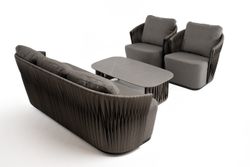 "Флоренция" лаунж-зона из искусственного ротанга, цвет графит