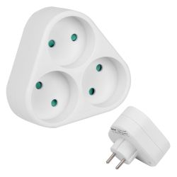 S-ES3-16F WHITE Разветвитель сетевой. б-з. 3 гнезда. 16А. 3500Вт. Белый. ТМ Uniel