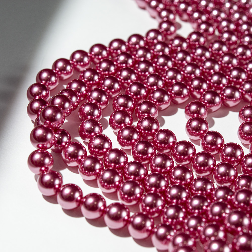 Хрустальный жемчуг, оттенок "Metalic Pink", шар 10мм, улучшенное покрытие