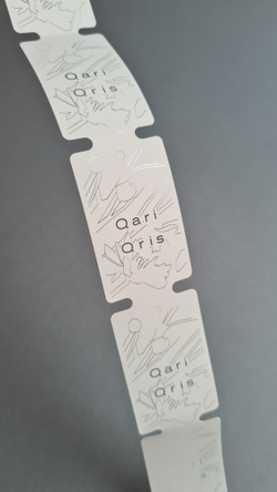 Бирки 30*50,8. Печать серебряным цветом.