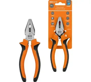 Пассатижи (плоскогубцы), с двухкомпонентными рукоятками, CR-V сталь 160 мм, серия "Алмаз" TDM