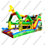 Коммерческий надувной батут "В гостях у жирафа", 9x4x5 м