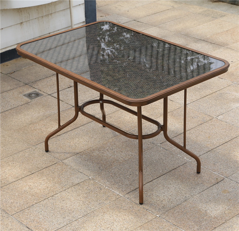 Обеденная мебель из литого алюминия Стол прямоугольный 80*120 БАМБУК + 4 Кресла БАМБУК-2